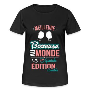 Bester Boxer der Welt - 100% Awesome - Frauen T-Shirt atmungsaktiv - Schwarz - Vorne - AI Model Female 172 light (172cm)