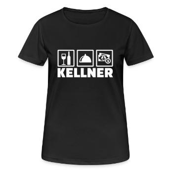 Kellner - Frauen T-Shirt atmungsaktiv - Schwarz - Vorne - AI Model Female 172 light (172cm)