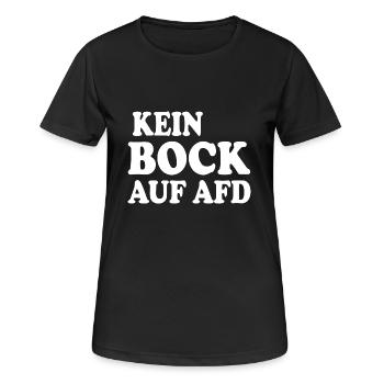 kein bock auf afd - Frauen T-Shirt atmungsaktiv - Schwarz - Vorne - AI Model Female 172 light (172cm)