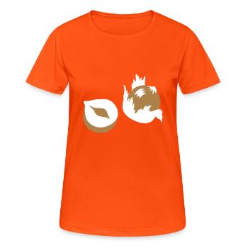 Écrou - Noix - Nuts - 2C - T-shirt respirant Femme - orange néon - Devant - AI Model Female 172 dark (172cm)