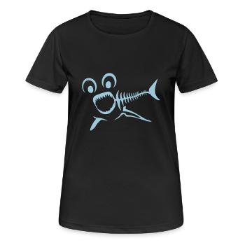 fish fish bone ridge Fischgräte requi - Women's Breathable T-Shirt - black - Front - AI Model Female 172 light (172cm)