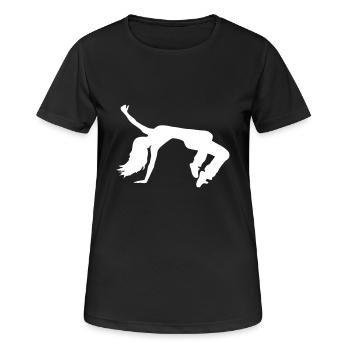 Breakdance - Frauen T-Shirt atmungsaktiv - Schwarz - Vorne - AI Model Female 172 light (172cm)