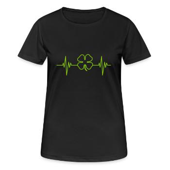 Clover Pulse - Frauen T-Shirt atmungsaktiv - Schwarz - Vorne - AI Model Female 172 light (172cm)