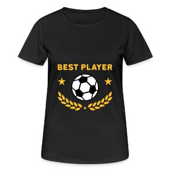 Best player (Fußball, Sterne, Lorbeerkranz) - Frauen T-Shirt atmungsaktiv - Schwarz - Vorne - AI Model Female 172 light (172cm)