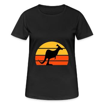 Kangaroo in front of a half-sun - Women's Breathable T-Shirt - black - Front - AI Model Female 172 light (172cm)