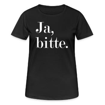 Yes, please Statement Answer - Women's Breathable T-Shirt - black - Front - AI Model Female 172 light (172cm)