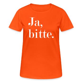 Yes, please Statement Answer - Women's Breathable T-Shirt - neon orange - Front - AI Model Female 172 dark (172cm)
