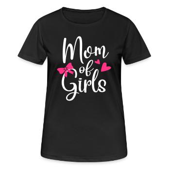 Mom of Girls Mom Daughters Girls Proud Mom - Women's Breathable T-Shirt - black - Front - AI Model Female 172 light (172cm)