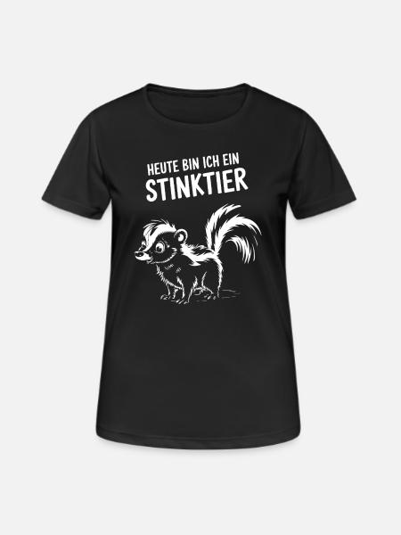 Stinktier Kostüm Tier lustig Karneval Fasching - Frauen T-Shirt atmungsaktiv - Schwarz