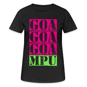 GOA, GOA, GOA, MPU!! - Frauen T-Shirt atmungsaktiv - Schwarz - Vorne - AI Model Female 172 light (172cm)