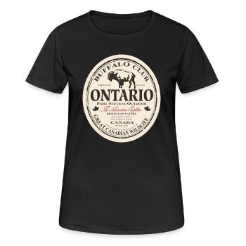 Bison - Buffalo - Canada - Women's Breathable T-Shirt - black - Front - AI Model Female 172 light (172cm)