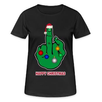happy christmas - Frauen T-Shirt atmungsaktiv - Schwarz - Vorne - AI Model Female 172 light (172cm)