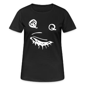 Smiley - Frauen T-Shirt atmungsaktiv - Schwarz - Vorne - AI Model Female 172 light (172cm)