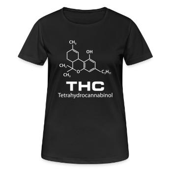 THC Cannabis Gras Legalize it Marihuana Haschisch - Frauen T-Shirt atmungsaktiv - Schwarz - Vorne - AI Model Female 172 light (172cm)
