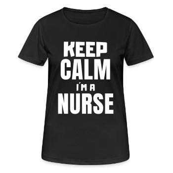 Reste calme je suis une infirmière - T-shirt respirant Femme - noir - Devant - AI Model Female 172 light (172cm)