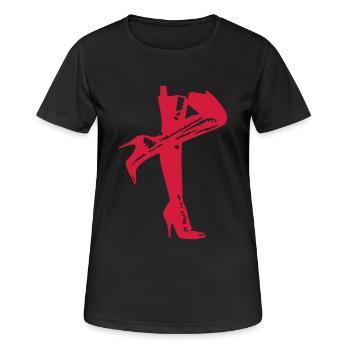 high heels - Frauen T-Shirt atmungsaktiv - Schwarz - Vorne - AI Model Female 172 light (172cm)