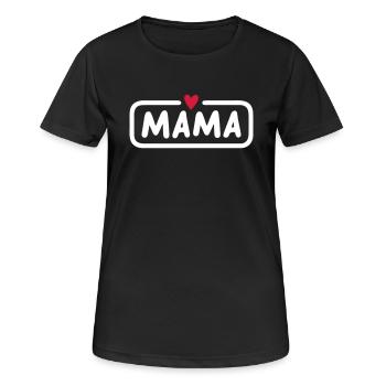 MAMA - Frauen T-Shirt atmungsaktiv - Schwarz - Vorne - AI Model Female 172 light (172cm)