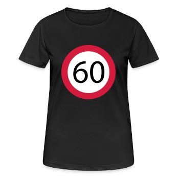 60 - Frauen T-Shirt atmungsaktiv - Schwarz - Vorne - AI Model Female 172 light (172cm)