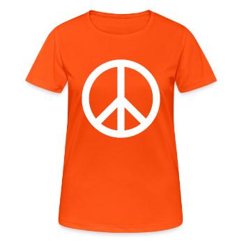 Peace - T-shirt respirant Femme - orange néon - Devant - AI Model Female 172 dark (172cm)