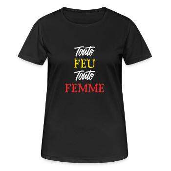 TOUTE FEU TOUTE FEMME - T-shirt respirant Femme - noir - Devant - AI Model Female 172 light (172cm)