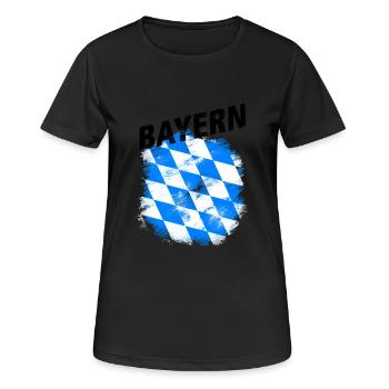 Bayern - Frauen T-Shirt atmungsaktiv - Schwarz - Vorne - AI Model Female 172 light (172cm)