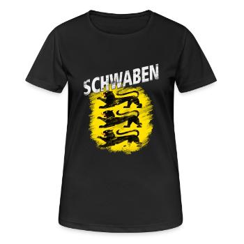 Schwaben - Frauen T-Shirt atmungsaktiv - Schwarz - Vorne - AI Model Female 172 light (172cm)