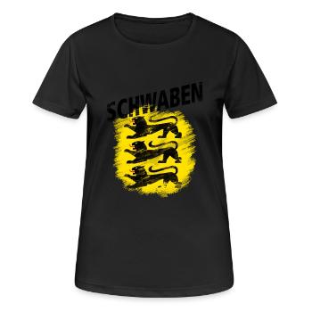 Schwaben - Frauen T-Shirt atmungsaktiv - Schwarz - Vorne - AI Model Female 172 light (172cm)