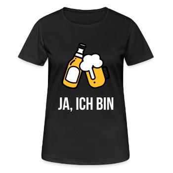 Falls ich betrunken bin bring mich zu "DEIN NAME" - Frauen T-Shirt atmungsaktiv - Schwarz - Vorne - AI Model Female 172 light (172cm)