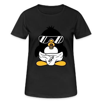 pinguin baby kind schnuller windel sonnenbrille lu - Frauen T-Shirt atmungsaktiv - Schwarz - Vorne - AI Model Female 172 light (172cm)