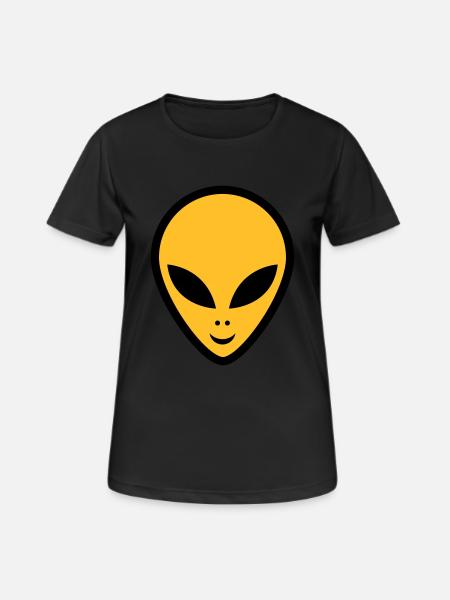 alien - Frauen T-Shirt atmungsaktiv - Schwarz