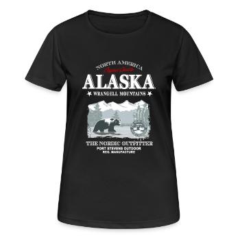 Alaska - Grizzly Bear - Frauen T-Shirt atmungsaktiv - Schwarz - Vorne - AI Model Female 172 light (172cm)