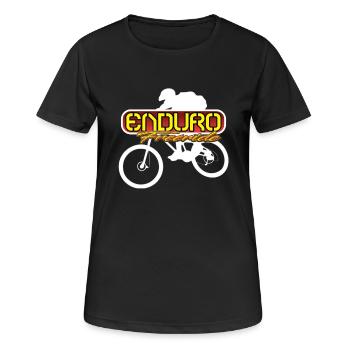 Enduro Freeride - MTB Bikewear - Frauen T-Shirt atmungsaktiv - Schwarz - Vorne - AI Model Female 172 light (172cm)