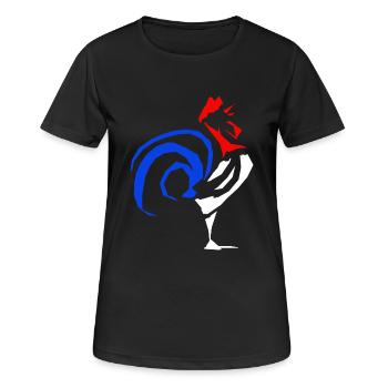 coq français - T-shirt respirant Femme - noir - Devant - AI Model Female 172 light (172cm)