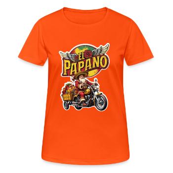 EL PAPANO le père Noël Olé ! - T-shirt respirant Femme - orange néon - Devant - AI Model Female 172 dark (172cm)
