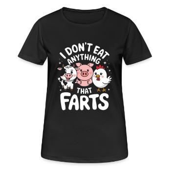 Végétarien Végétalien Végétarien Végétarien - T-shirt respirant Femme - noir - Devant - AI Model Female 172 light (172cm)