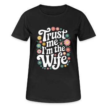 Frau Ehefrau Partnerin Familie Verheiratet - Frauen T-Shirt atmungsaktiv - Schwarz - Vorne - AI Model Female 172 light (172cm)
