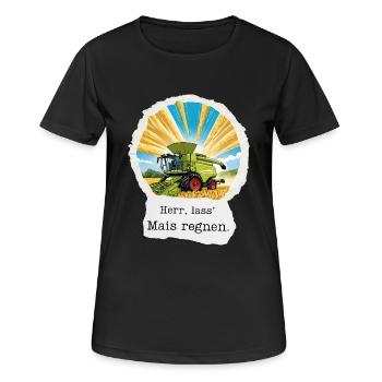 Herr, lass Mais regnen – für die Ernte! - Frauen T-Shirt atmungsaktiv - Schwarz - Vorne - AI Model Female 172 light (172cm)