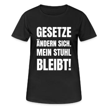 Les lois changent. Ma chaise est toujours là ! - T-shirt respirant Femme - noir - Devant - AI Model Female 172 light (172cm)