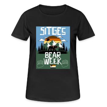 Semaine de l’ours de Sitges - T-shirt respirant Femme - noir - Devant - AI Model Female 172 light (172cm)