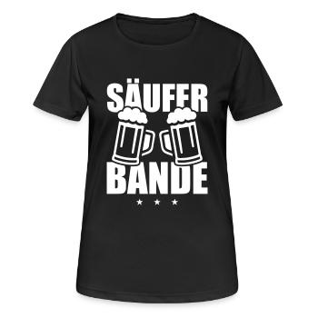 Säufer Bande - Frauen T-Shirt atmungsaktiv - Schwarz - Vorne - AI Model Female 172 light (172cm)