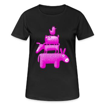 Stadtmusikanten "Pink" - Frauen T-Shirt atmungsaktiv - Schwarz - Vorne - AI Model Female 172 light (172cm)