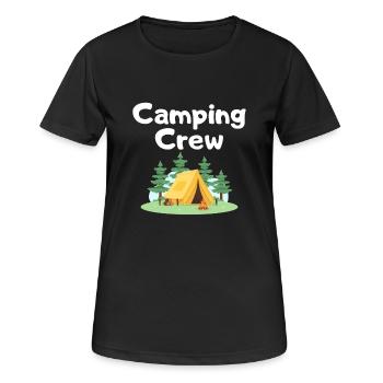 Camping Crew - Frauen T-Shirt atmungsaktiv - Schwarz - Vorne - AI Model Female 172 light (172cm)