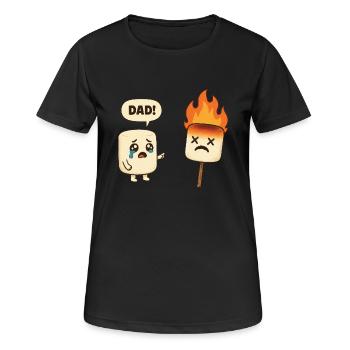 Kawaii Marshmallow Campfire Foodie - Women's Breathable T-Shirt - black - Front - AI Model Female 172 light (172cm)