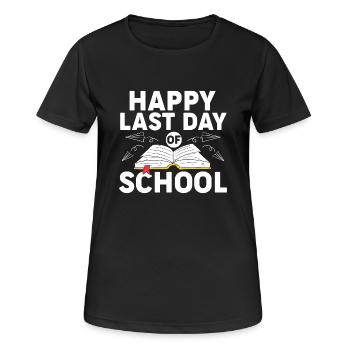 Heureux dernier jour d'école - T-shirt respirant Femme - noir - Devant - AI Model Female 172 light (172cm)