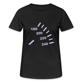 Voiture - Vitesse - T-shirt respirant Femme - noir - Devant - AI Model Female 172 light (172cm)