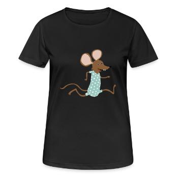 Maus geht baden - Frauen T-Shirt atmungsaktiv - Schwarz - Vorne - AI Model Female 172 light (172cm)