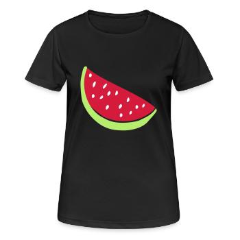 Melone - Frauen T-Shirt atmungsaktiv - Schwarz - Vorne - AI Model Female 172 light (172cm)