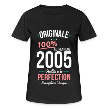 20 Year Anniversary - Original 2005 - Women's Breathable T-Shirt - black - Front - AI Model Female 172 light (172cm)
