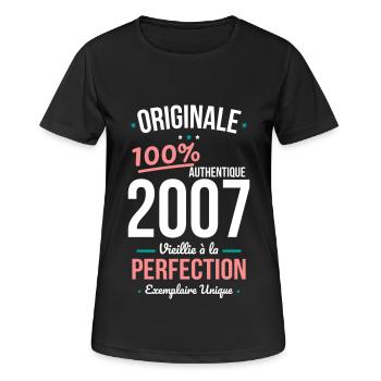 18th Birthday - Original 2007 - Women's Breathable T-Shirt - black - Front - AI Model Female 172 light (172cm)