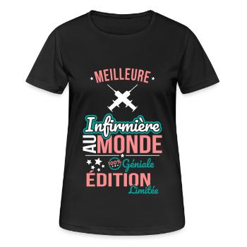 Meilleure Infirmière au monde - 100% géniale - T-shirt respirant Femme - noir - Devant - AI Model Female 172 light (172cm)